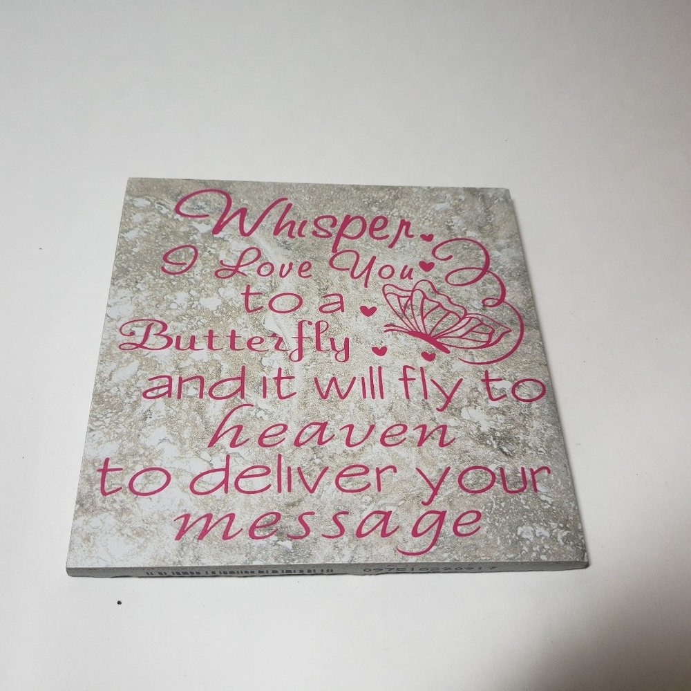 Ceramic tile with quote whisper I love you